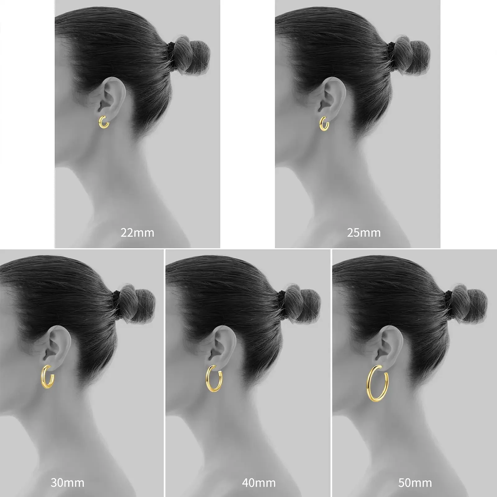 Eavva Hoop Earrings for Women Classic 14K Real Gold Plated Copper Hoop With 925 Sterling Silver Post Fashion Jewelry For Gift