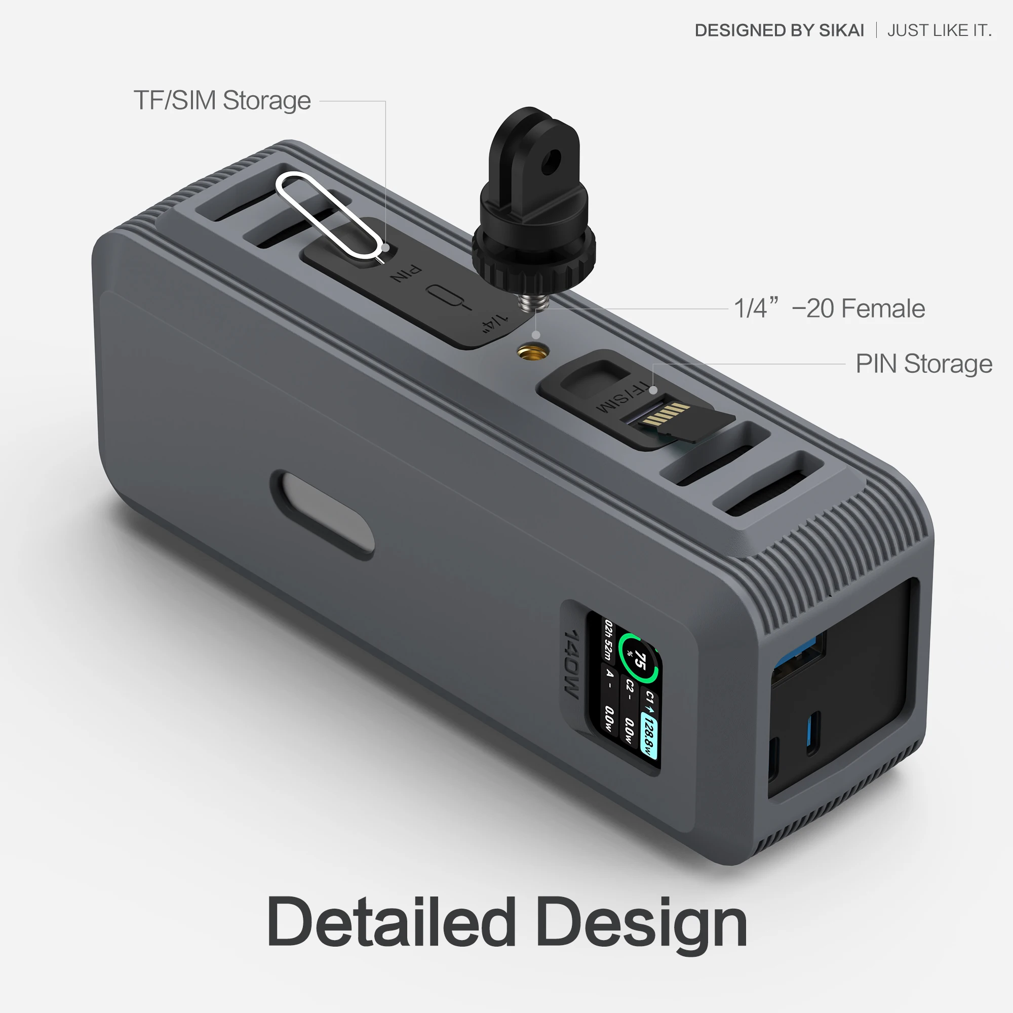 Silicone Case for Anker 737 Power Bank 140W 24000mAh PowerCore Charger TF/SIM card PIN storage Carrying Travel Case Storage Bag