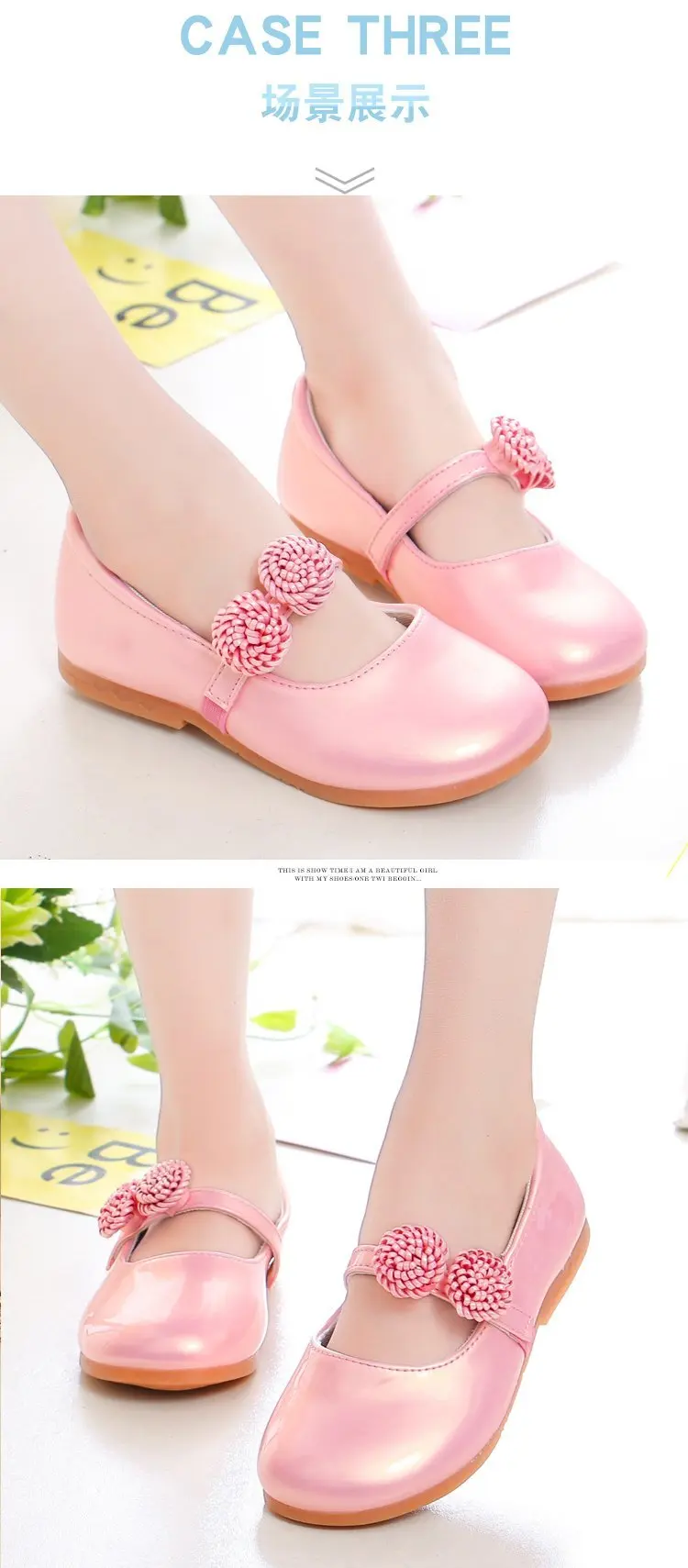 Kids Leather Shoes for Girls School Black Beige Shoes Floral Flower Girl Flats for Wedding Party Children Mary Janes Princess
