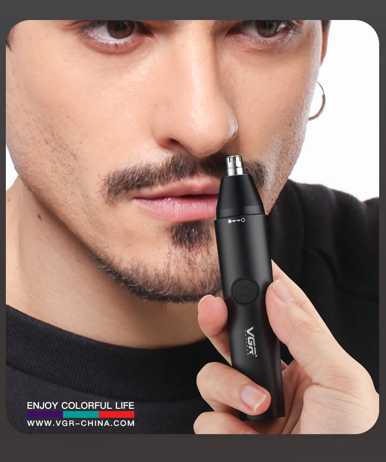 VGR Washable Nose Hair Trimmer Beard Facial Hair Trimer Eyebrow Electric Brow Nose Trimmer 2 In 1 Rechargeable V-613