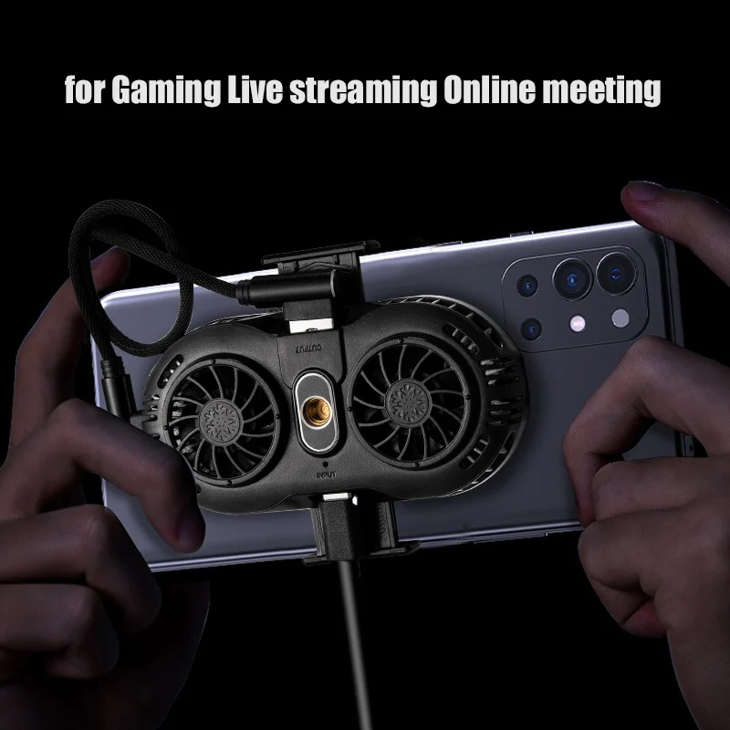 BFOLLOW 10W 2 in 1 Mobile Phone Cooler Wire Charging Cooling Fan with Clip Radiator Mount for Game Live Stream iPhone Samsung