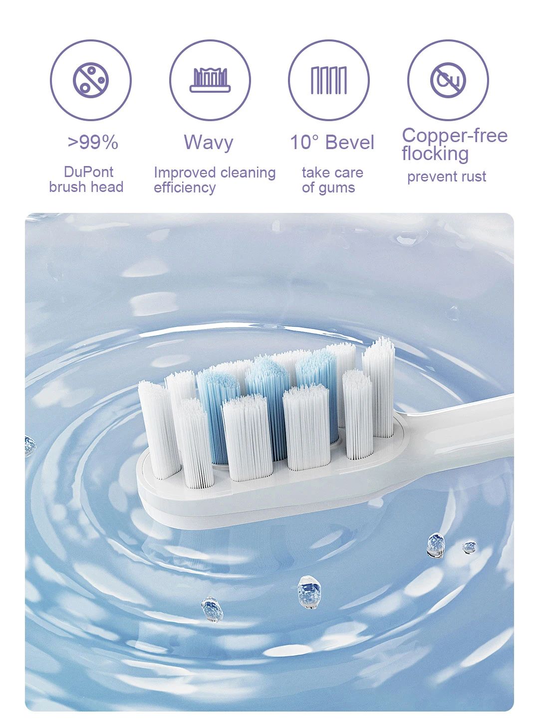 MIJIA Sonic Electric Toothbrush T302, USB Rechargeable, IPX8 Waterproof, Battery Life 150 Day, 4 Modes, Toothbrushes Whitening