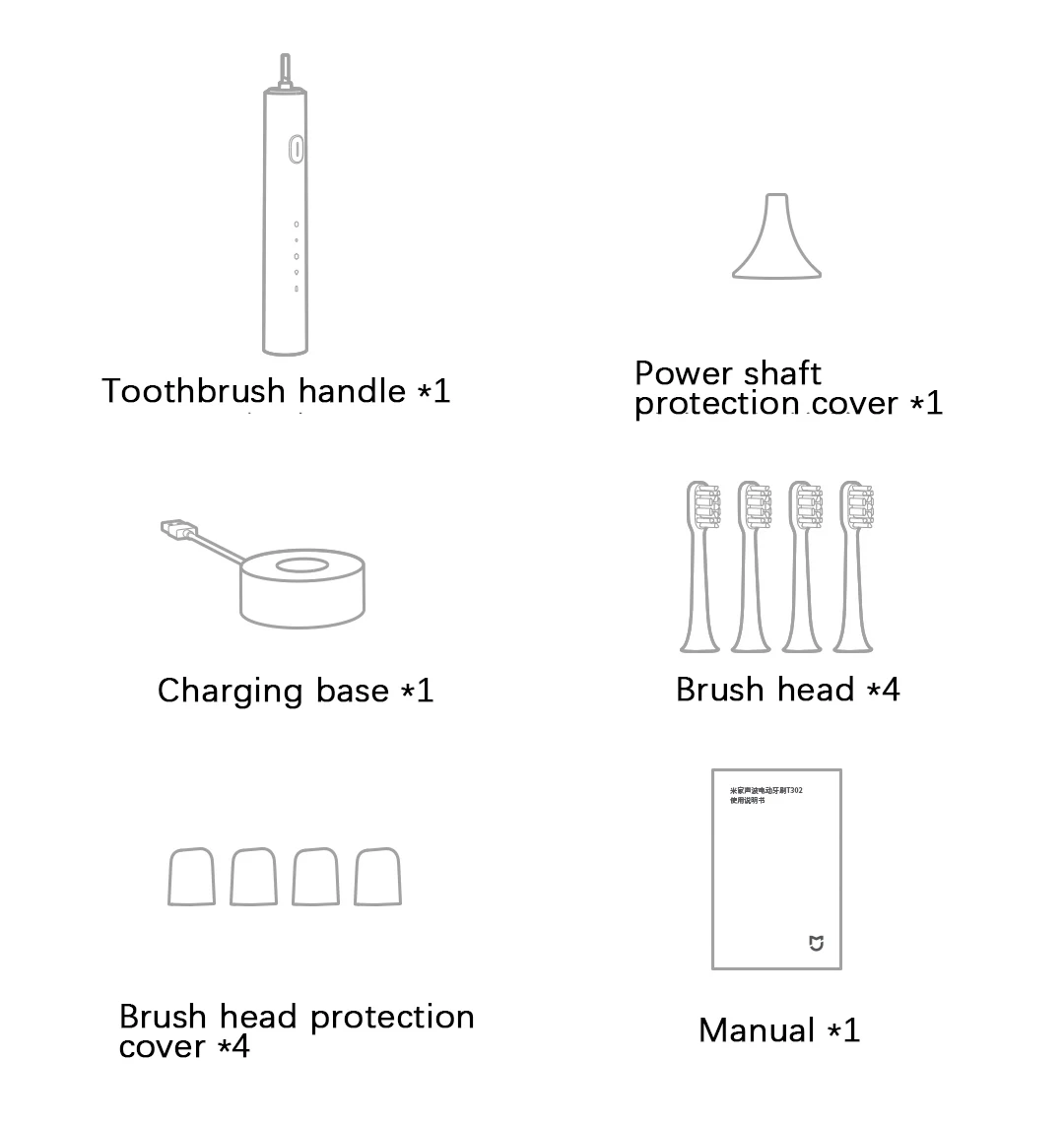 MIJIA Sonic Electric Toothbrush T302, USB Rechargeable, IPX8 Waterproof, Battery Life 150 Day, 4 Modes, Toothbrushes Whitening