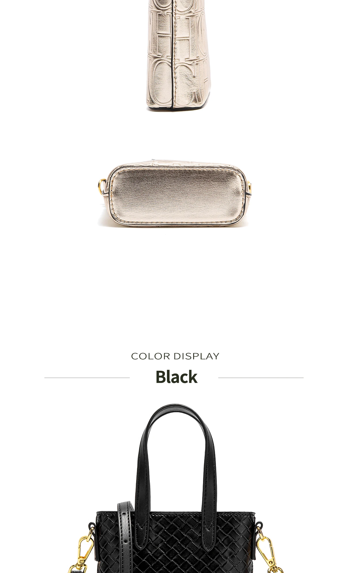 CHCH Women's Phone Bag 2025 New Black Simple Texture Women's Crossbody Bag Wallet