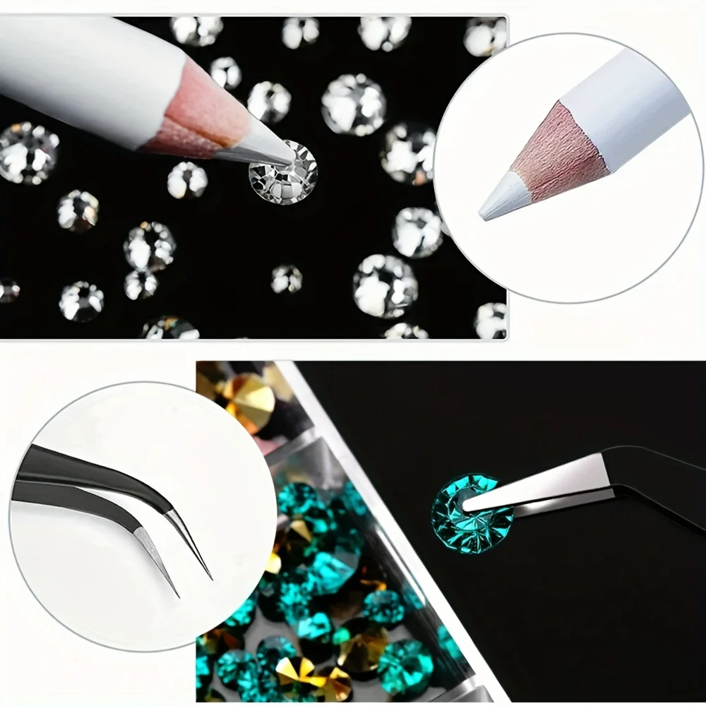 Resin Jelly Rhinestones - 16000pcs Mixed-Color Non Hotfix Flatback Gems with Pick Pen Tweezer for Crafting - DIY Crafts NAIR ART
