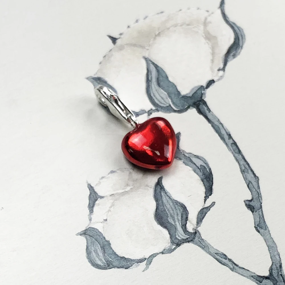 Fashion Red Heart Pendant Charm 925 Sterling Silver Romantic Love Jewelry Gift For Women