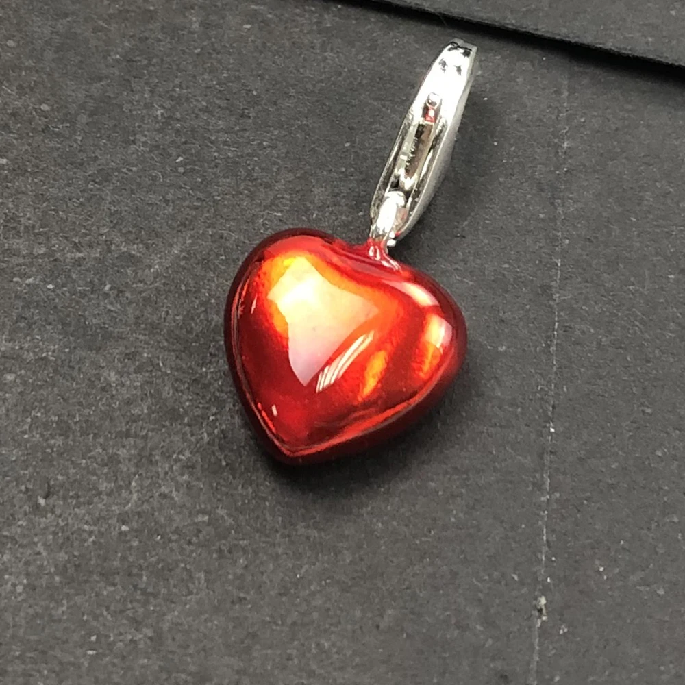 Fashion Red Heart Pendant Charm 925 Sterling Silver Romantic Love Jewelry Gift For Women