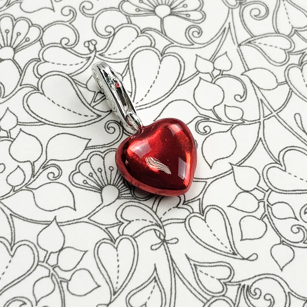 Fashion Red Heart Pendant Charm 925 Sterling Silver Romantic Love Jewelry Gift For Women