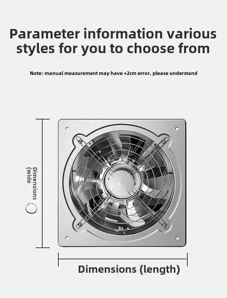 6/8Inch Extractor Ventilation Fan Exhaust Air Blower High Speed Bathroom Kitchen Toilet Air Vent Window Wall Exhaust Fan