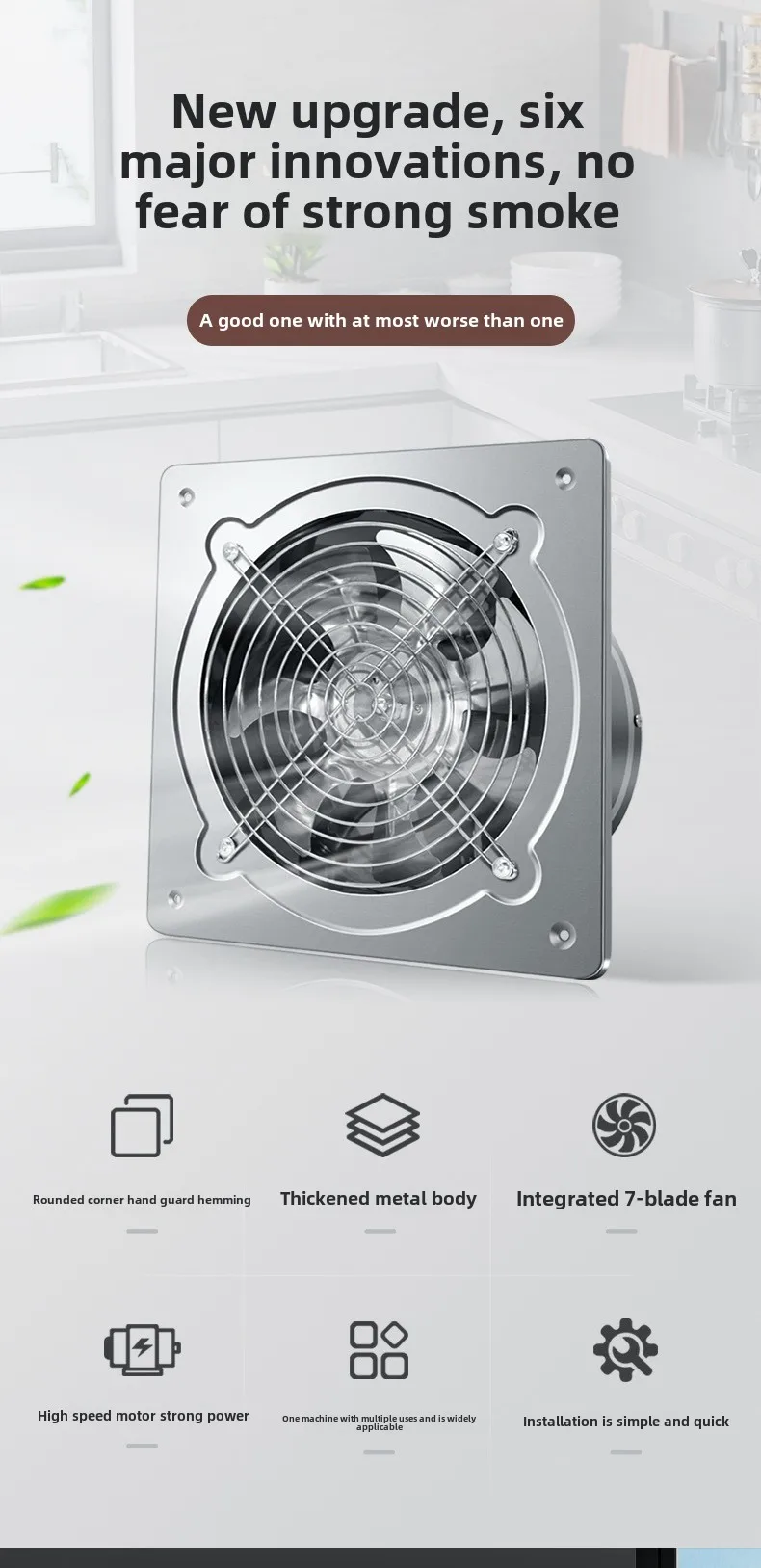 6/8Inch Extractor Ventilation Fan Exhaust Air Blower High Speed Bathroom Kitchen Toilet Air Vent Window Wall Exhaust Fan
