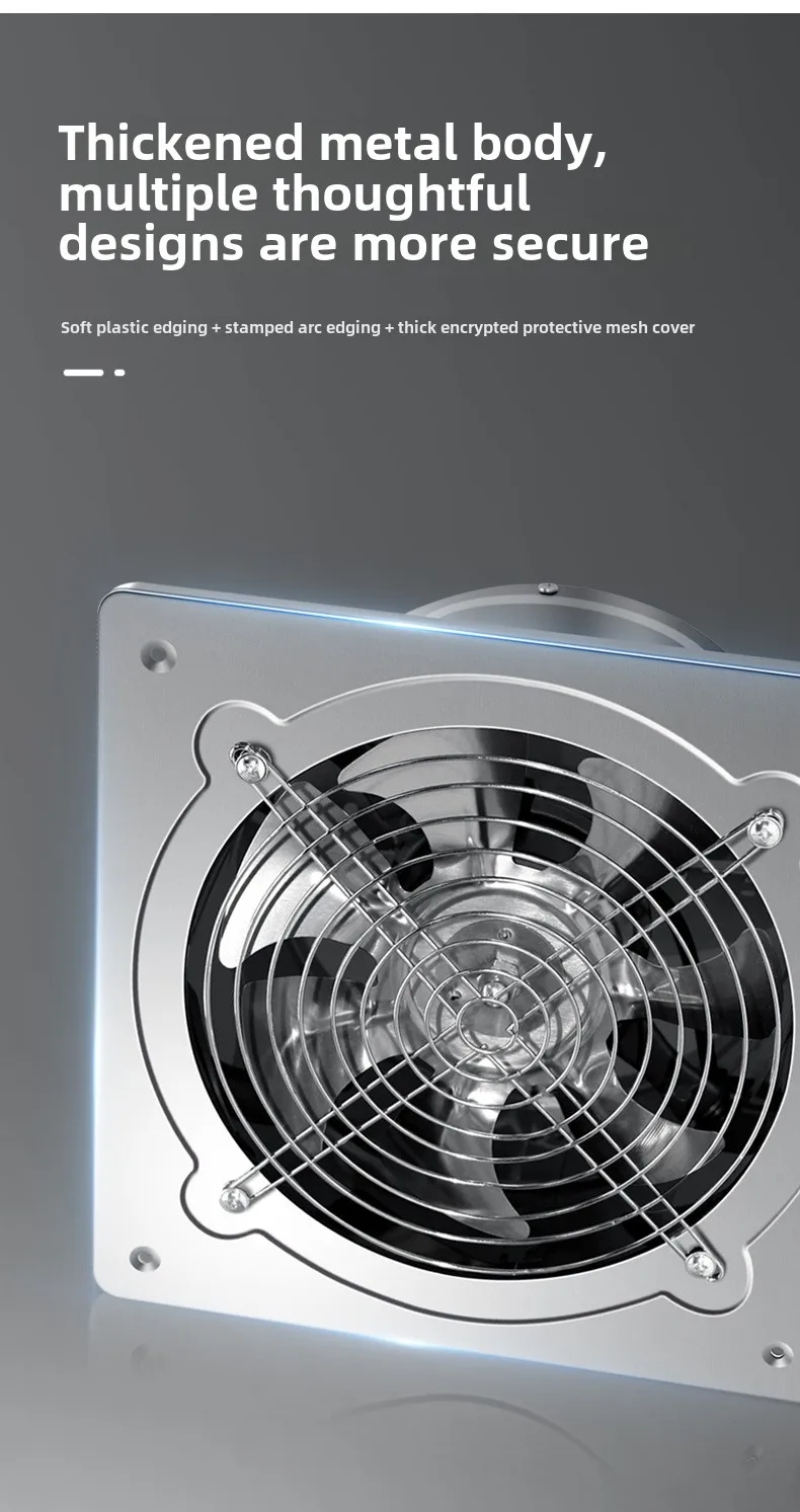 6/8Inch Extractor Ventilation Fan Exhaust Air Blower High Speed Bathroom Kitchen Toilet Air Vent Window Wall Exhaust Fan