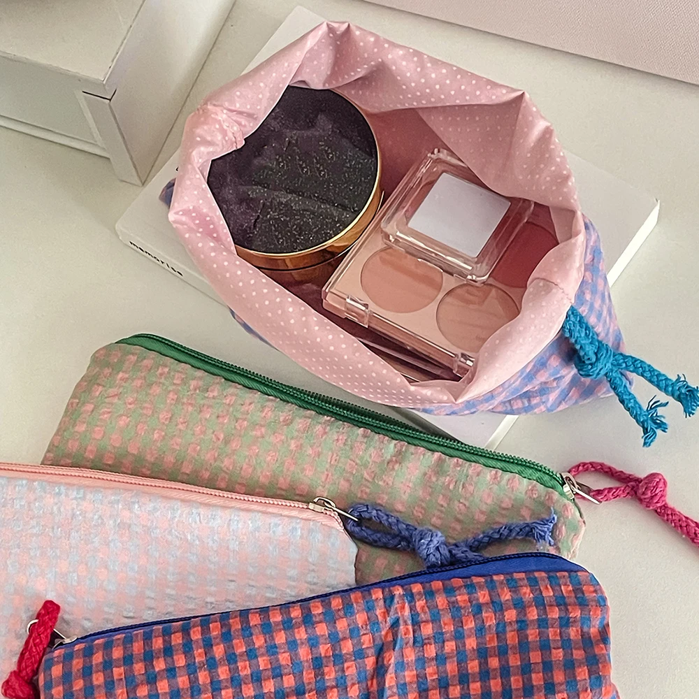 Fashion Simple Mesh Women Cosmetic Handbag Pouch Large Capacity Travel Organizer Makeup Bag Mini Lipsticks Make Up Storage Bag