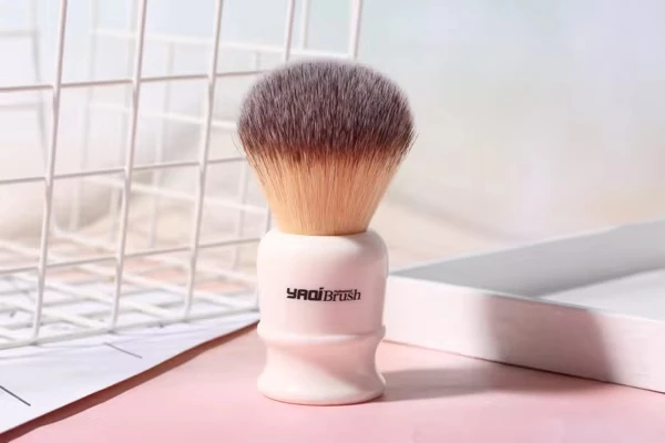 YAQI 22mm White Handle Yellow Synthetic Hair Knot Men Wet Shaving Brush YAQI Shaving Brush