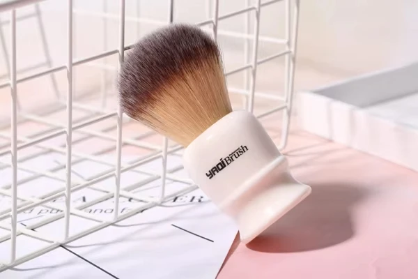 YAQI 22mm White Handle Yellow Synthetic Hair Knot Men Wet Shaving Brush YAQI Shaving Brush