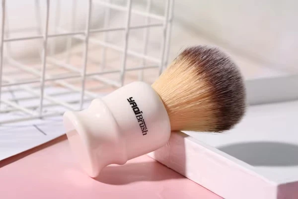 YAQI 22mm White Handle Yellow Synthetic Hair Knot Men Wet Shaving Brush YAQI Shaving Brush
