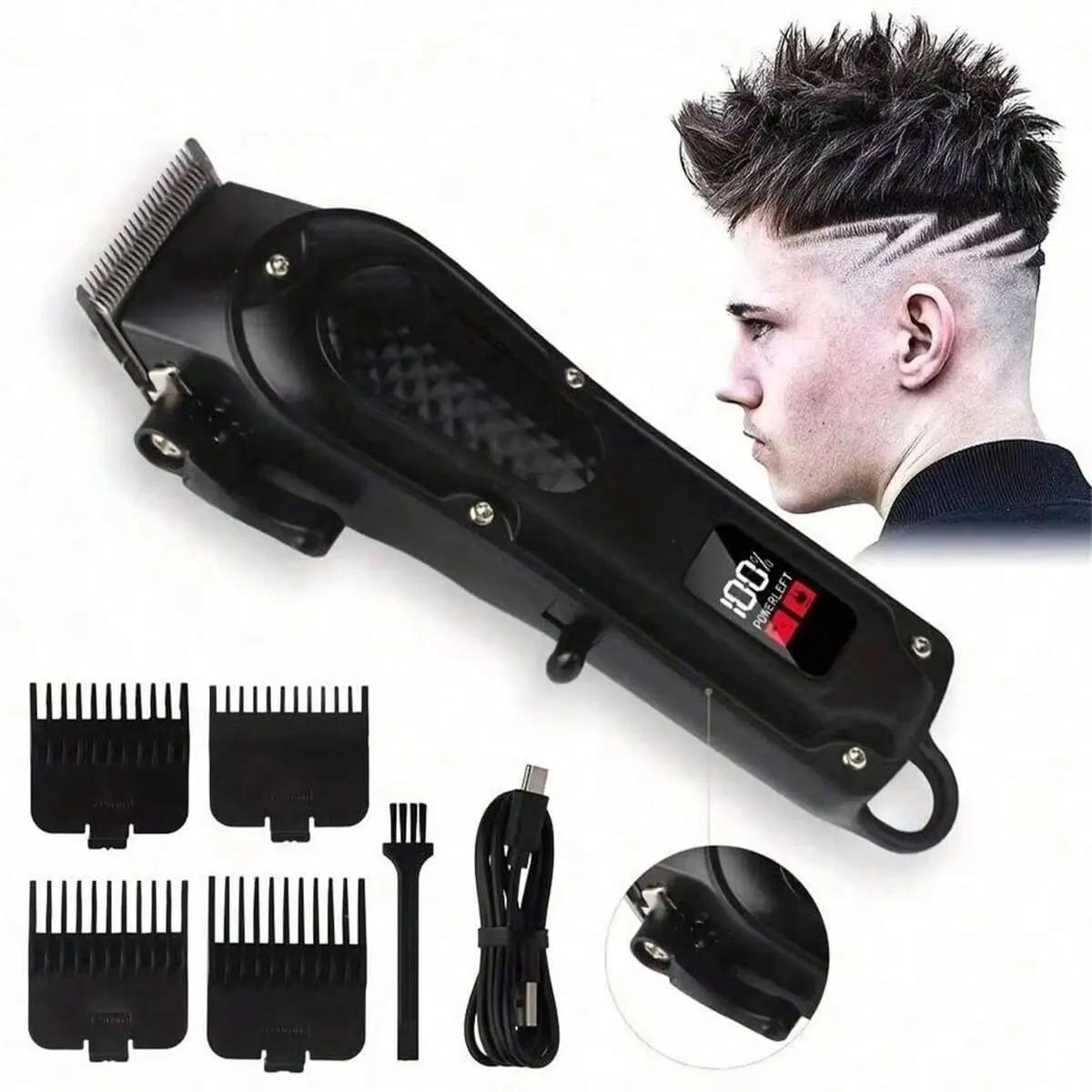 Professional USB Rechargeable Hair Clipper & Beard Trimmer, Cordless, Ideal Gift For Men