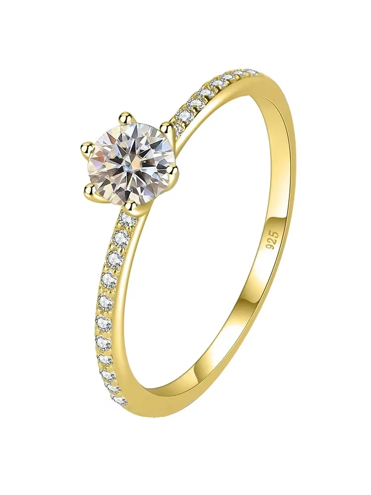 925 Sterling Silver Simplicity Classic Gorgeous Shiny Zircon Single Ring For Women Engagement Wedding High Quality Fine Jewelry