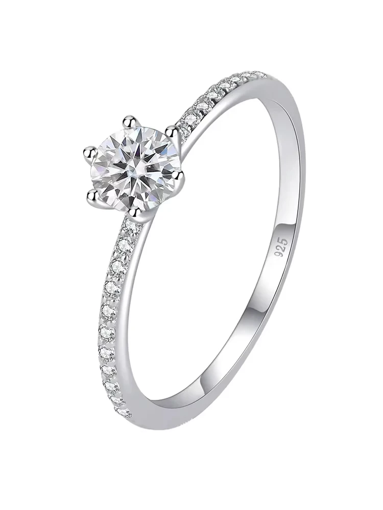 925 Sterling Silver Simplicity Classic Gorgeous Shiny Zircon Single Ring For Women Engagement Wedding High Quality Fine Jewelry