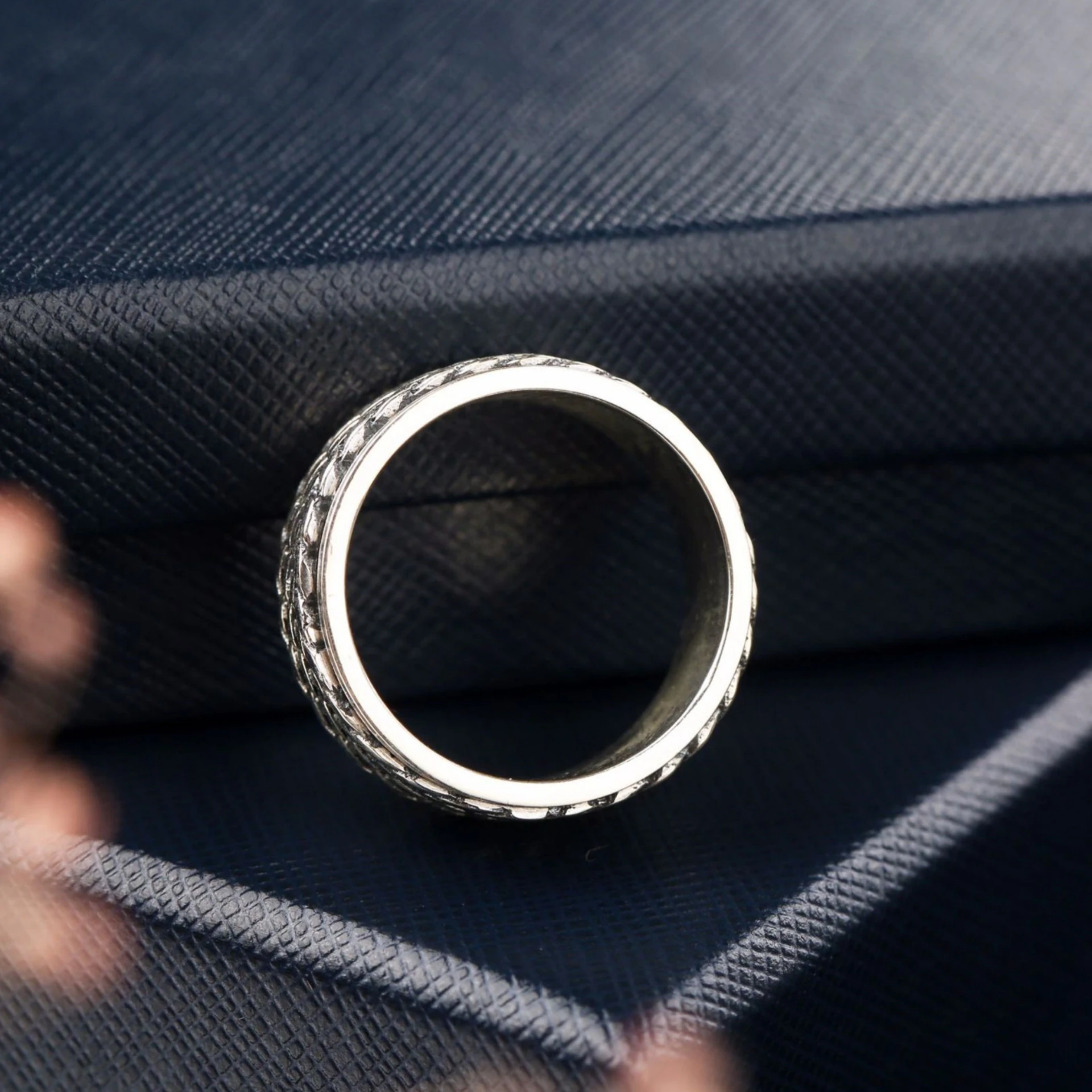 Simplicity Vintage S925 Sterling Silver Viking Rings for Men Women Fashion Personality Rotatable Woven Pattern Jewelry Gift