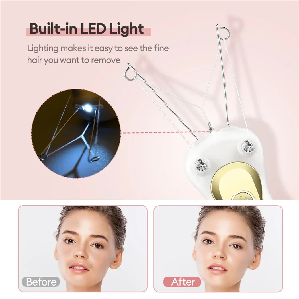 Electric Body Hair Remover Cotton Thread Epilator Leg Arm Shaver Lady Beauty Neck Threading Depilation Hair Epilator LCD Display