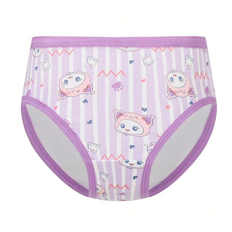 4-Piece Cute Girls Panties Premium Comfortable Cotton Baby Girls Briefs Aged 2-9 Pretty Kitty Pattern Children Underwear Bottoms