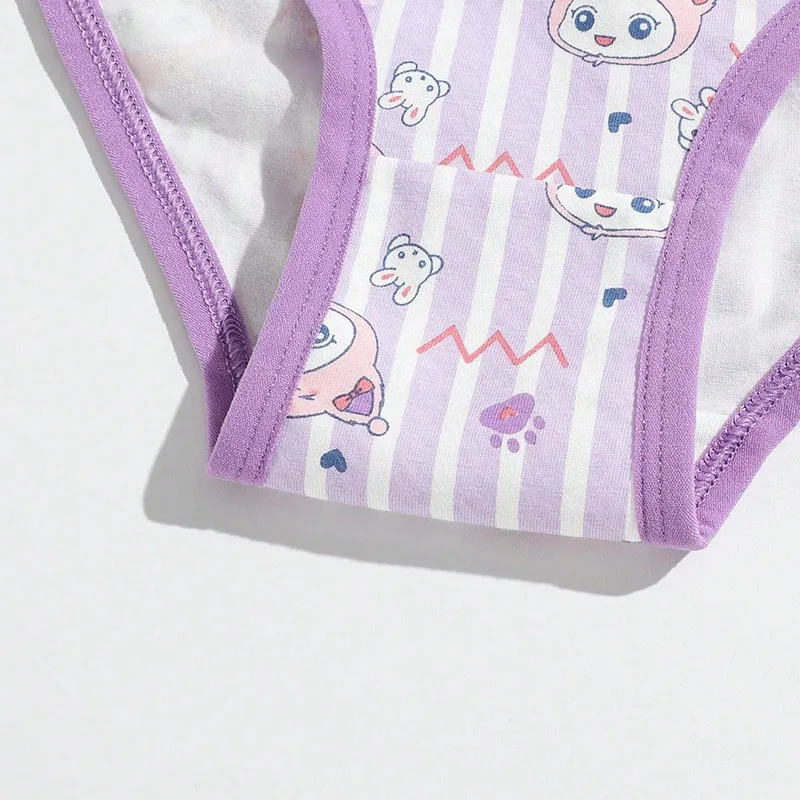 4-Piece Cute Girls Panties Premium Comfortable Cotton Baby Girls Briefs Aged 2-9 Pretty Kitty Pattern Children Underwear Bottoms