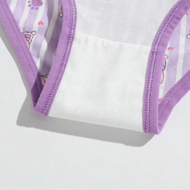 4-Piece Cute Girls Panties Premium Comfortable Cotton Baby Girls Briefs Aged 2-9 Pretty Kitty Pattern Children Underwear Bottoms