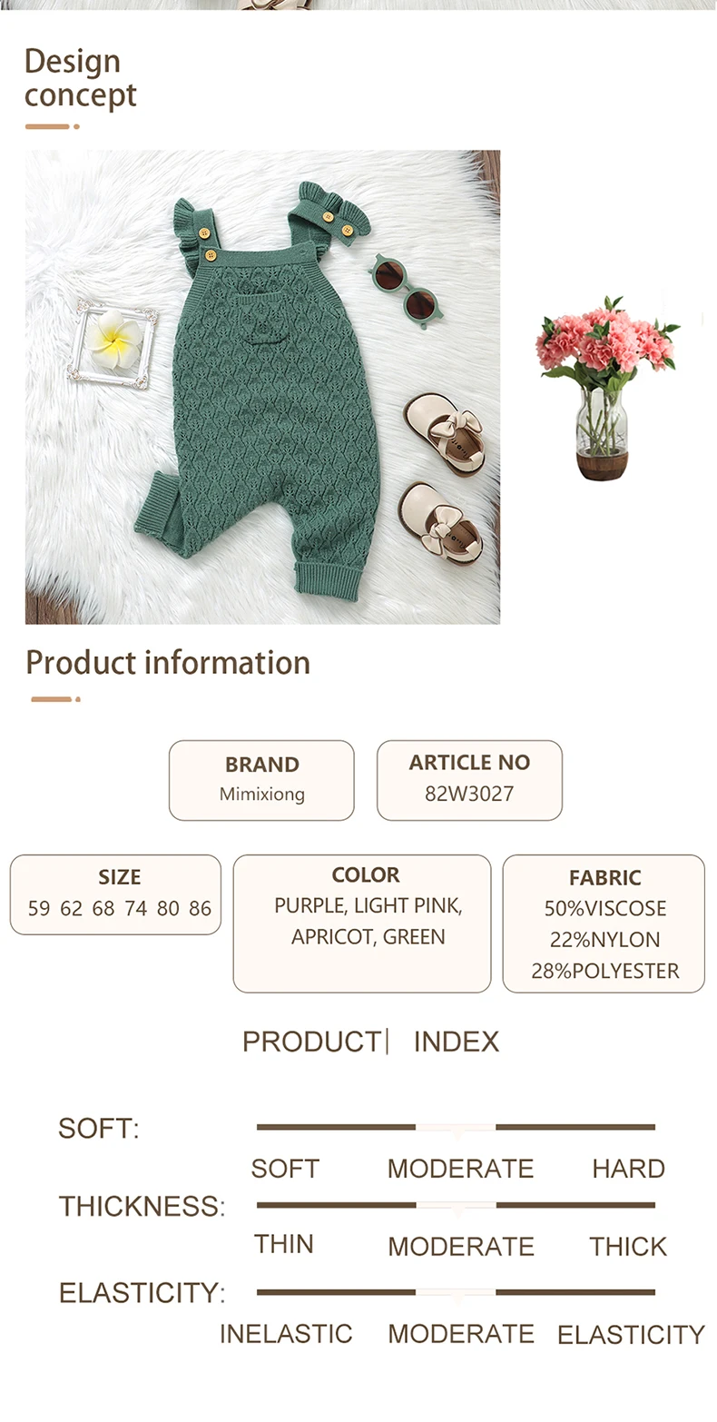 Baby Girls Knit Rompers Sleeveless One Piece Newborn Infant Solid Jumpsuits 0-18m Toddler Spring Autumn Outfits Children Clothes