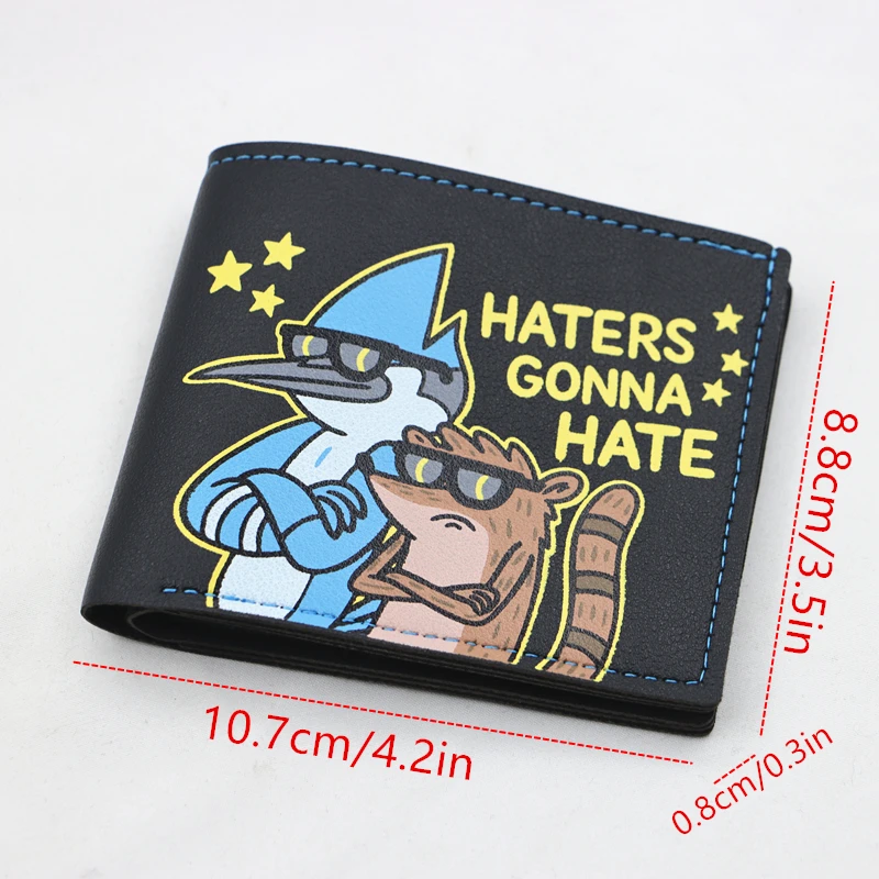 Vintage Designer Bifold Wallet 'Haters Gonna Hate' - Unisex cartoon PU Purse