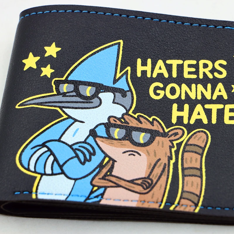 Vintage Designer Bifold Wallet 'Haters Gonna Hate' - Unisex cartoon PU Purse