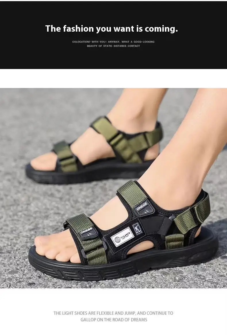 A Pair of Men's New Summer Casual Shoes, Fashionable and Trendy Sports Wear-Resistant Sandals, Cool Beach Shoes