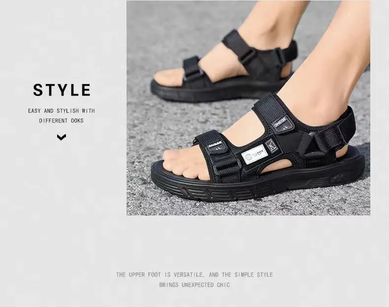 A Pair of Men's New Summer Casual Shoes, Fashionable and Trendy Sports Wear-Resistant Sandals, Cool Beach Shoes