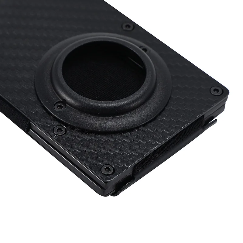 Rfid metal carbon fiber Airtag Wallets Men money Card Holder Slim Thin For Apple Air Tag Purses Smart Black Walet male gift