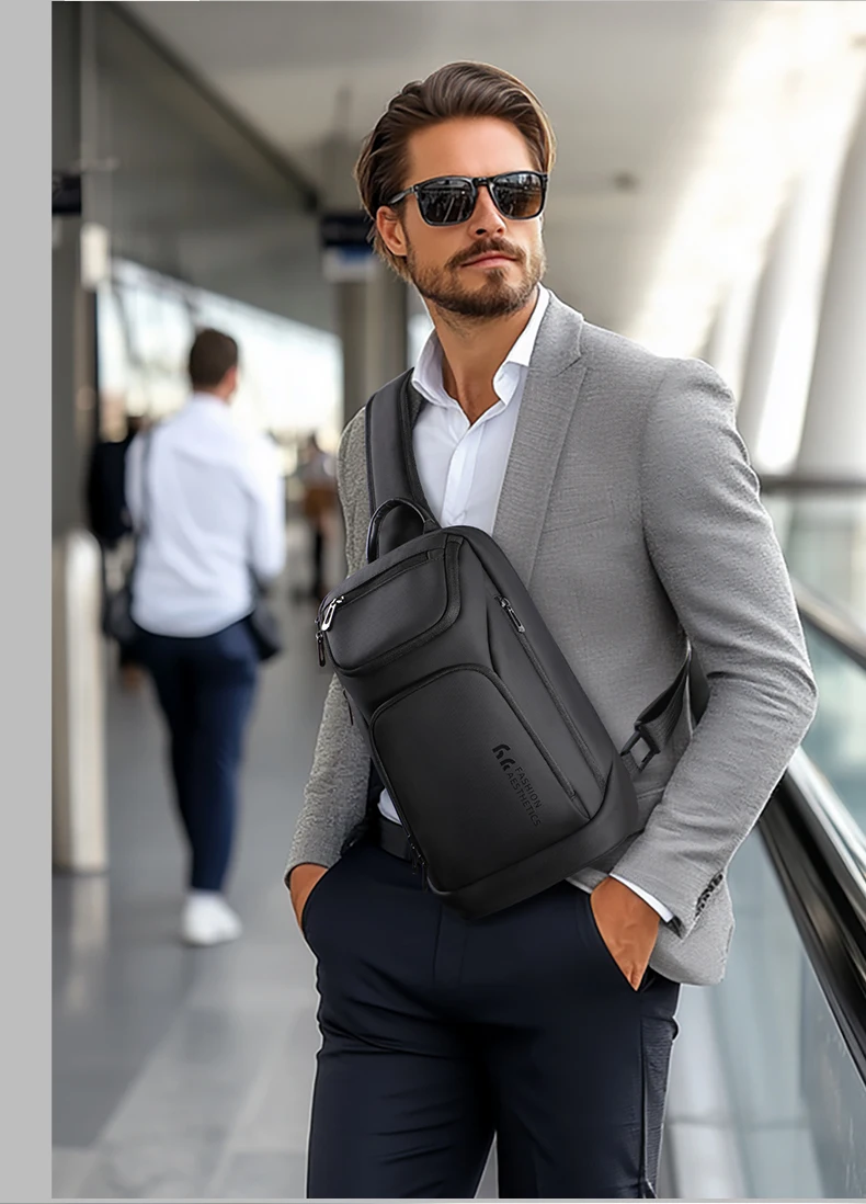 HK Business Crossbody Bag For Men Portable Shoulder Messenger Bags Male Waterproof Travel Short Trip Chest Bag For 11 Inch iPad