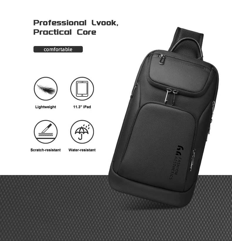 HK Business Crossbody Bag For Men Portable Shoulder Messenger Bags Male Waterproof Travel Short Trip Chest Bag For 11 Inch iPad