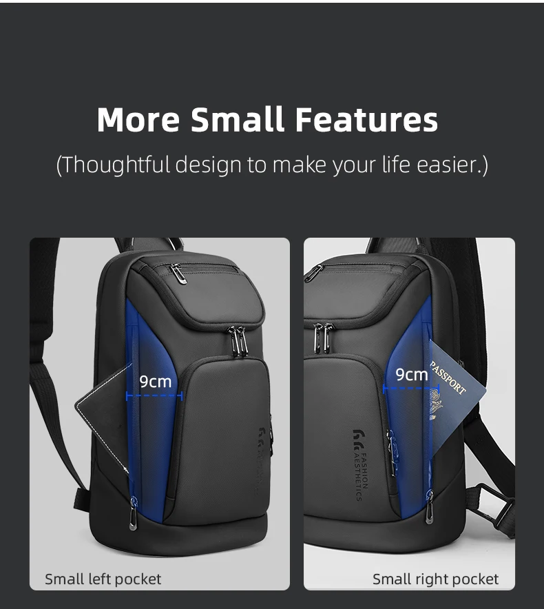 HK Business Crossbody Bag For Men Portable Shoulder Messenger Bags Male Waterproof Travel Short Trip Chest Bag For 11 Inch iPad