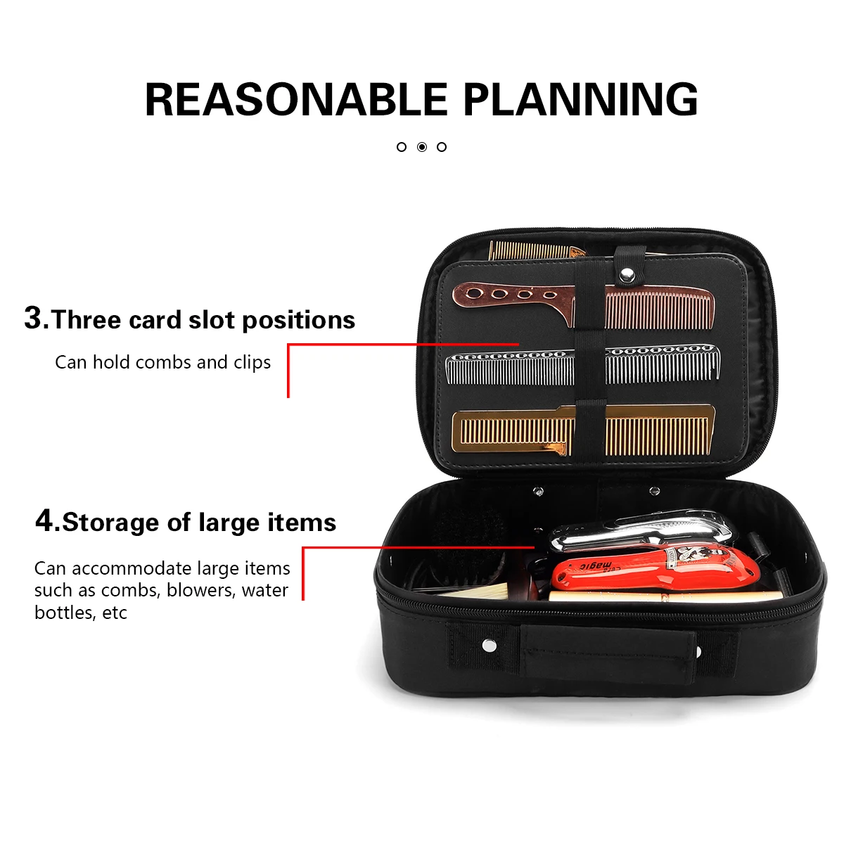 Black Barber Electric Clipper Bag Salon Hairdressing Tool Storage Travel Shaver Organizer Beard Trimmer Box Holder for Carrying