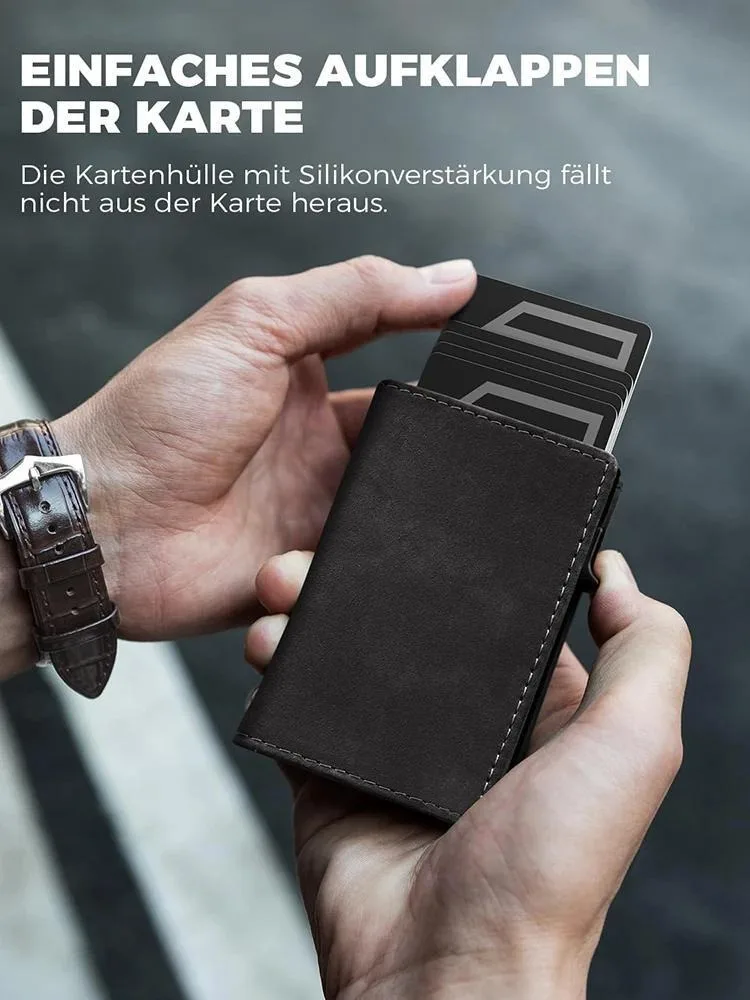 Slim Wallet with Coin Slot Credit Card Wallet Mens for Magnetic Closure RFID Protection Men Wallet
