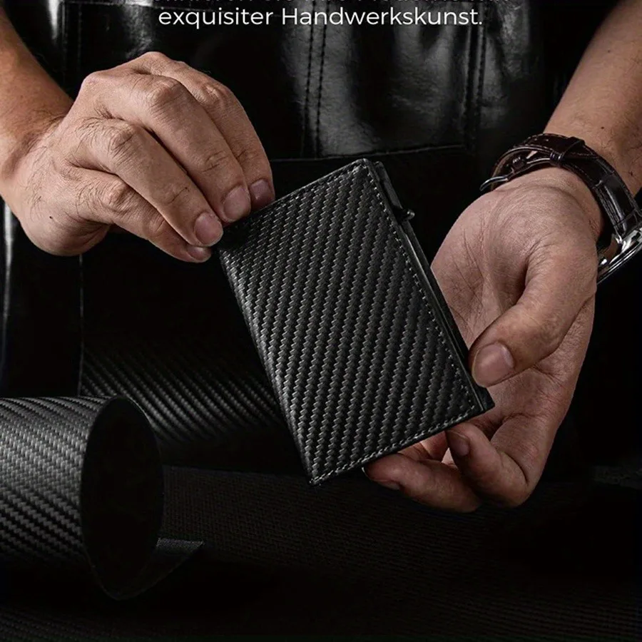 Slim Wallet with Coin Slot Credit Card Wallet Mens for Magnetic Closure RFID Protection Men Wallet