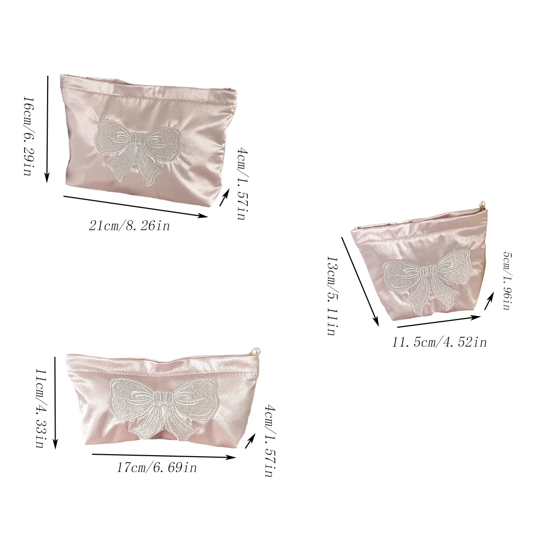 Pink Cute Pearl Zipper Makeup Bag Travel Women Lipsticks Toiletry Storage Pouch Handbag Luxury Ladies Make Up Organizer Bag