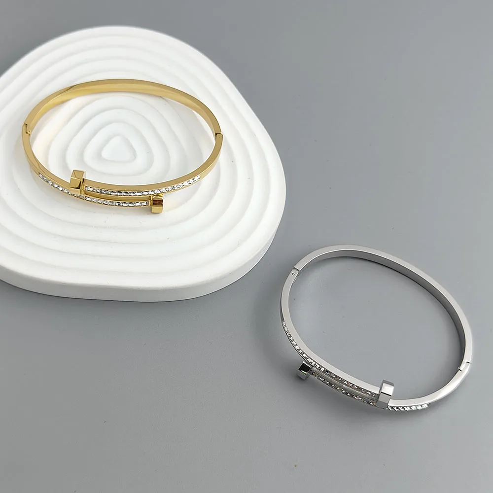 New nail zircon stainless steelGold-plated bracelet 18K, high quality waterproof couple bracelet, wife gift