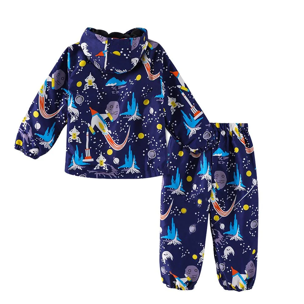 Children's Clothing Sets Cartoon Raincoat Suit Girls Boys Sets Waterproof Top and Pants 2pcs For Kids Hooded Jacket And Trousers