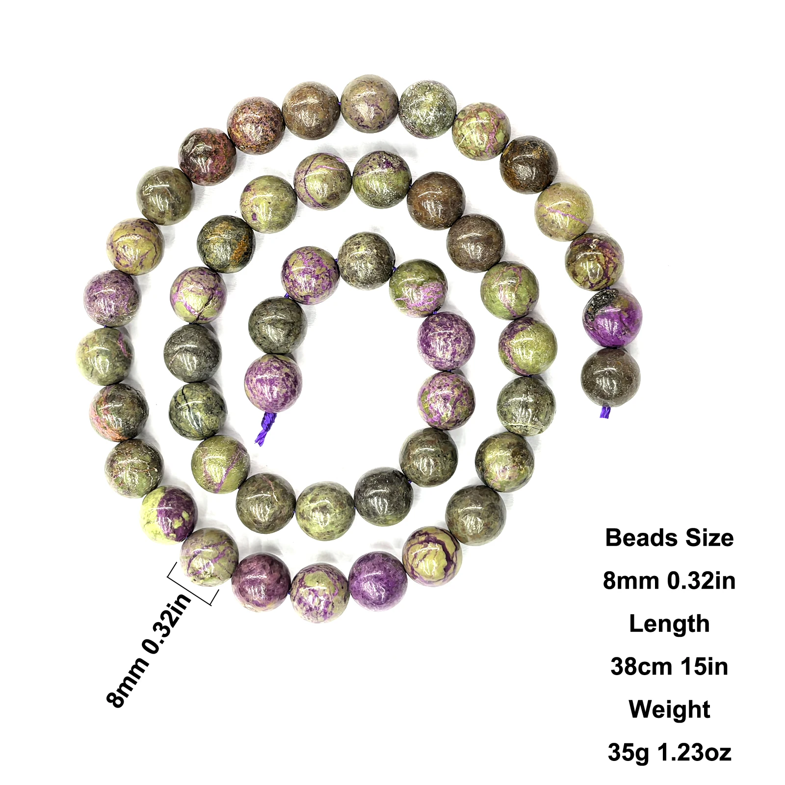 Natural Atlantisite Stichtite 4-12mm Hand-Polished Round Beads High-Quality Natural Stone Beads for DIY Bracelets