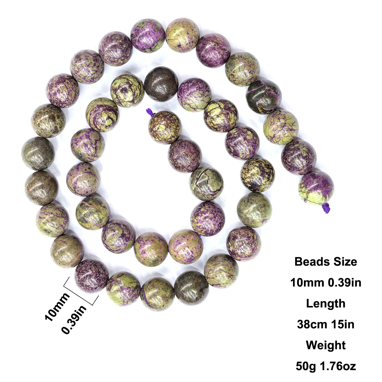 Natural Atlantisite Stichtite 4-12mm Hand-Polished Round Beads High-Quality Natural Stone Beads for DIY Bracelets