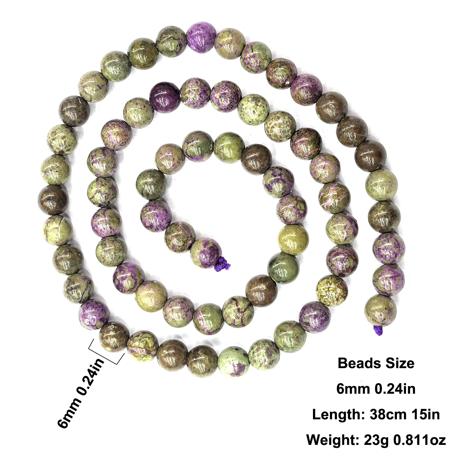 Natural Atlantisite Stichtite 4-12mm Hand-Polished Round Beads High-Quality Natural Stone Beads for DIY Bracelets