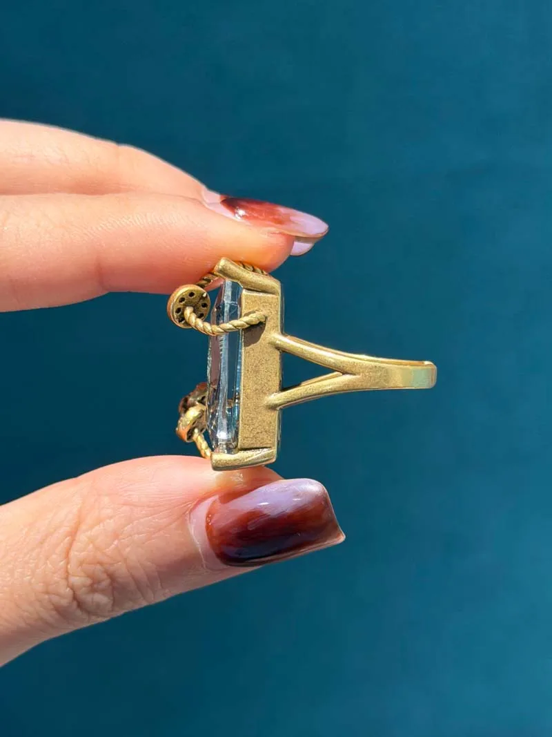 Vintage Rich Square Glass Earrings Jewelry Set Rings Transparent Winding Retro Accessories Woman Luxury Quality 2026 New