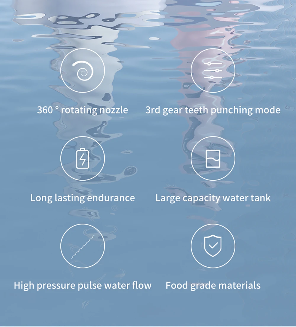Teeth Water Flosser Electric Oral Irrigator Portable Home Dental Cleaning Teeth Rechargeable Waterproof Teeth Cleaner Oral Care
