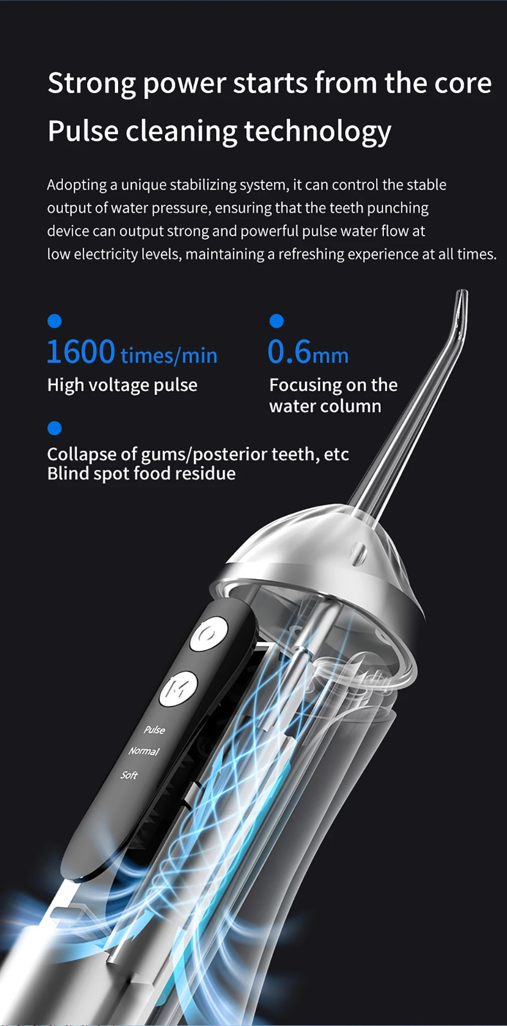 Teeth Water Flosser Electric Oral Irrigator Portable Home Dental Cleaning Teeth Rechargeable Waterproof Teeth Cleaner Oral Care