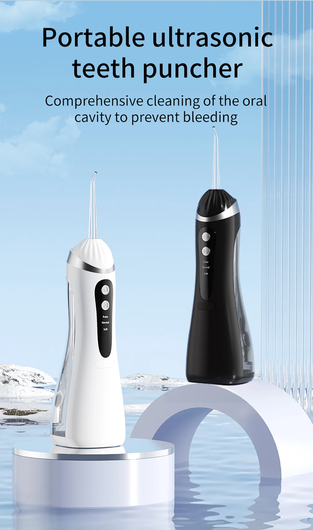 Teeth Water Flosser Electric Oral Irrigator Portable Home Dental Cleaning Teeth Rechargeable Waterproof Teeth Cleaner Oral Care