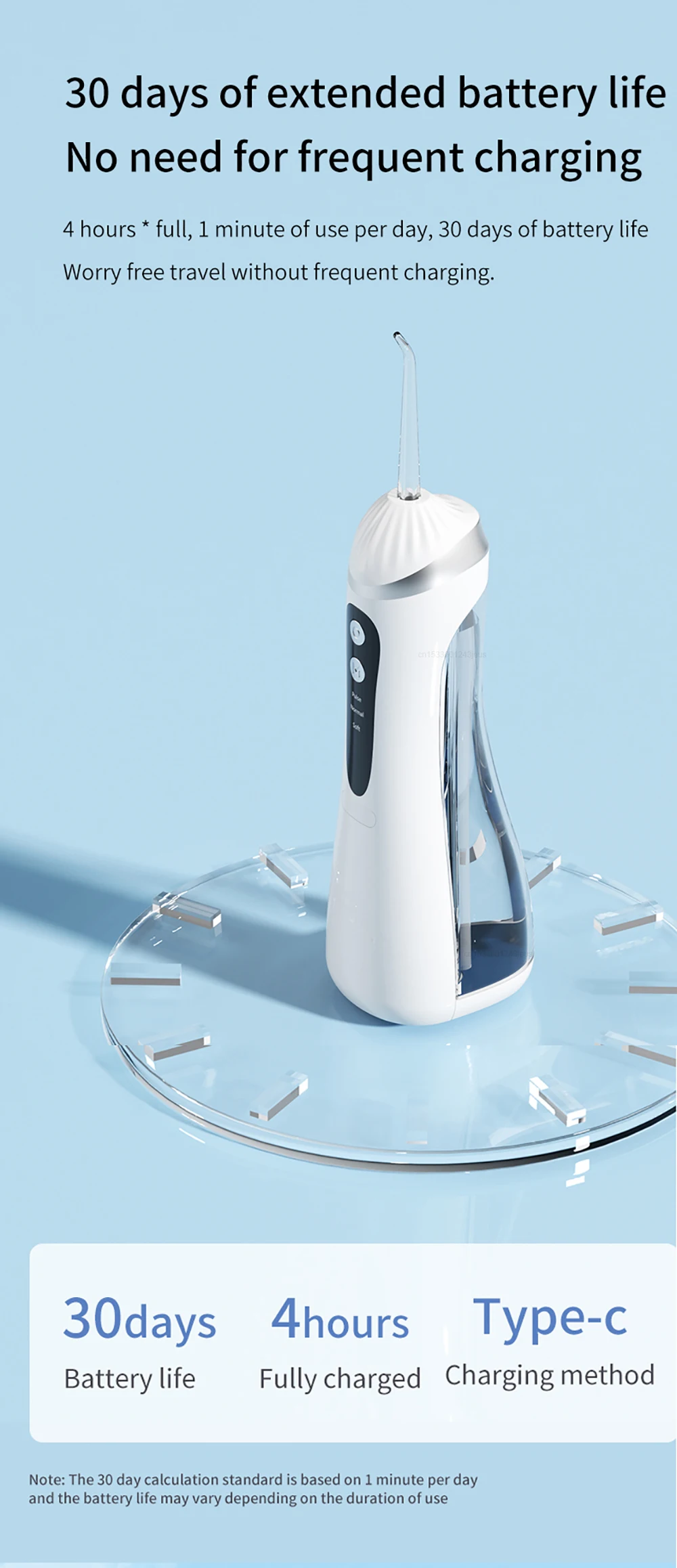 Teeth Water Flosser Electric Oral Irrigator Portable Home Dental Cleaning Teeth Rechargeable Waterproof Teeth Cleaner Oral Care